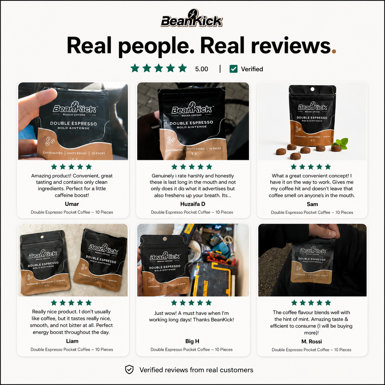 Double Espresso Pocket Coffee – 10 Pouch Pack